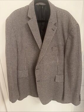 J Peterman Men's Houndstooth Blazer in Black & White